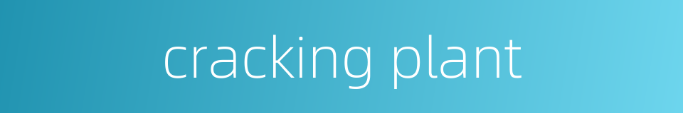 cracking plant的同义词