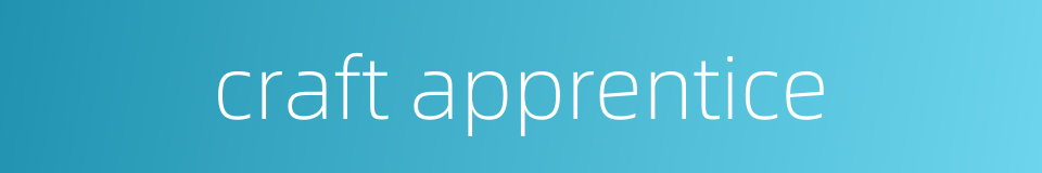 craft apprentice的同义词