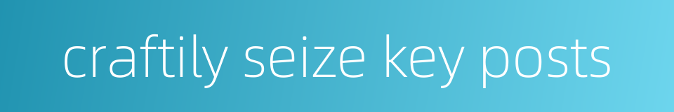 craftily seize key posts的同义词