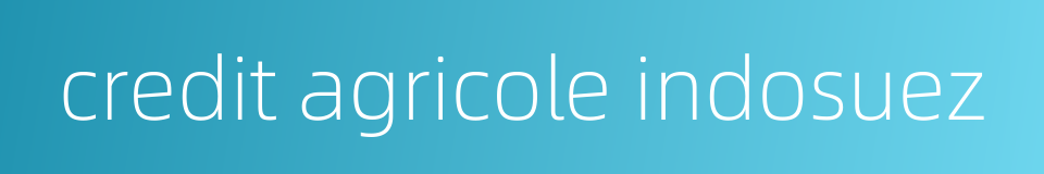 credit agricole indosuez的同义词