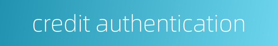 credit authentication的同义词