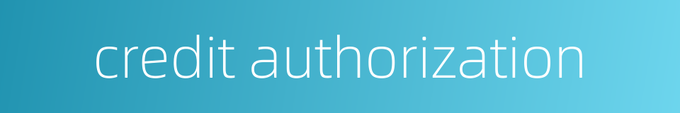 credit authorization的同义词