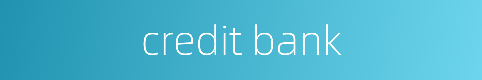 credit bank的同义词