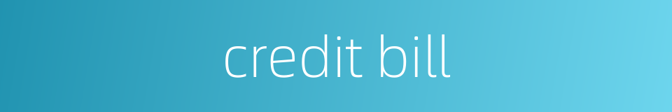 credit bill的同义词