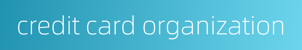 credit card organization的同义词