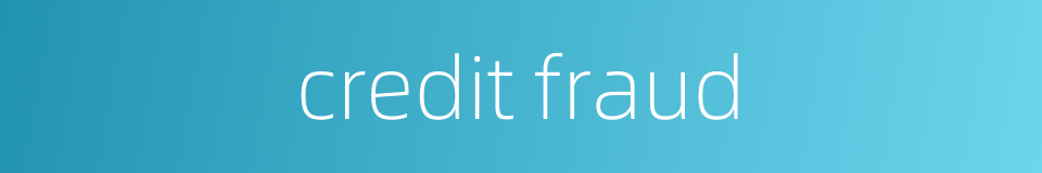 credit fraud的同义词