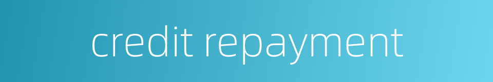 credit repayment的同义词