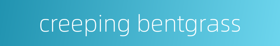 creeping bentgrass的同义词