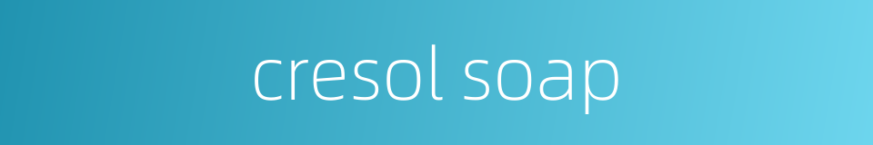 cresol soap的同义词