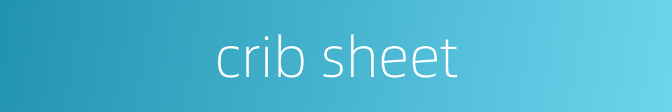 crib sheet的同义词