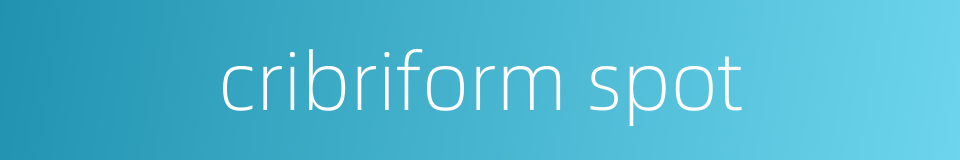 cribriform spot的同义词