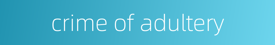 crime of adultery的同义词