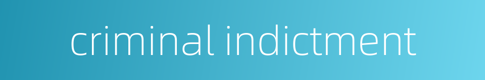 criminal indictment的同义词