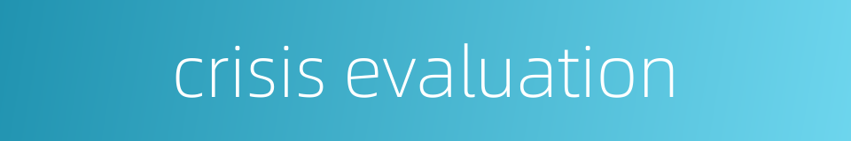 crisis evaluation的同义词
