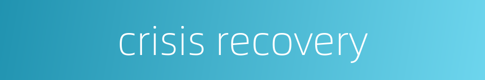 crisis recovery的同义词