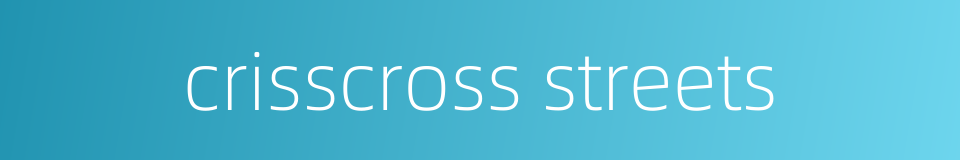 crisscross streets的同义词