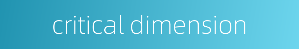 critical dimension的同义词