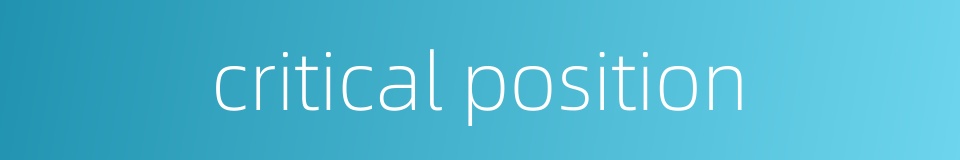 critical position的同义词