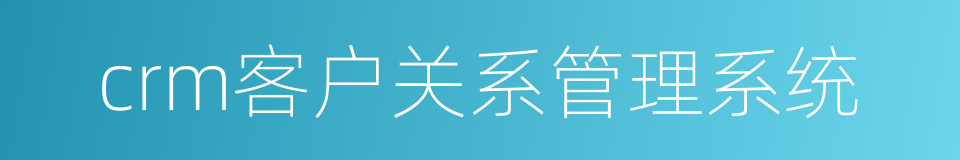 crm客户关系管理系统的同义词