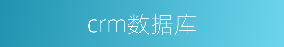 crm数据库的同义词