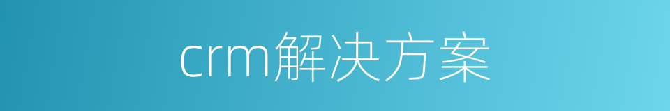 crm解决方案的同义词