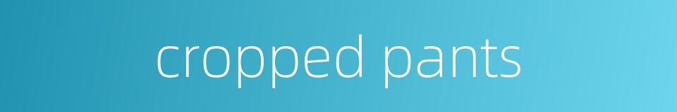 cropped pants的同义词