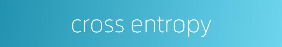 cross entropy的同义词
