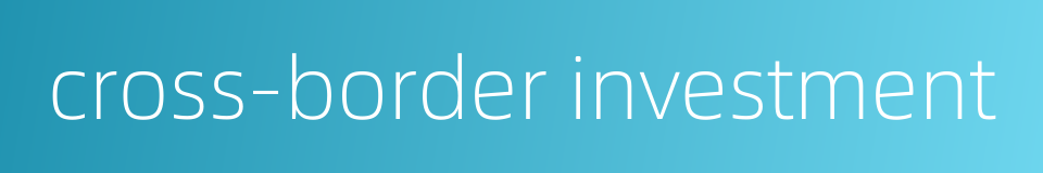 cross-border investment的同义词