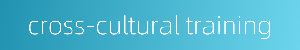 cross-cultural training的同义词