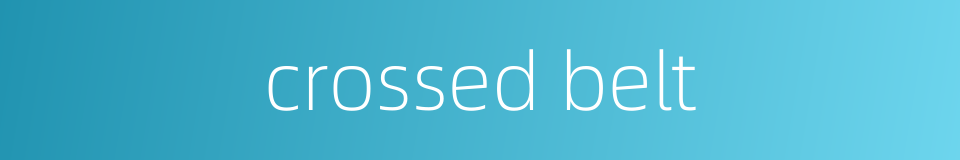 crossed belt的同义词