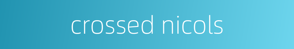 crossed nicols的同义词