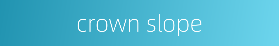 crown slope的同义词
