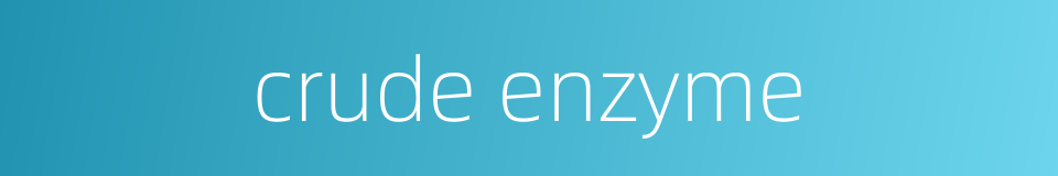 crude enzyme的同义词