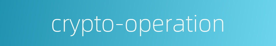 crypto-operation的同义词