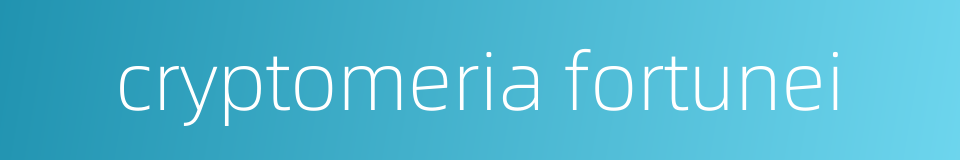 cryptomeria fortunei的同义词