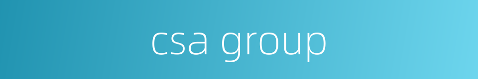 csa group的同义词