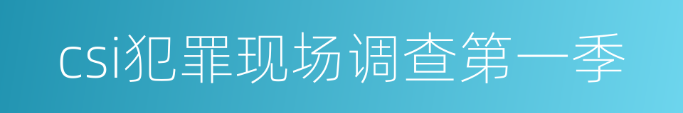 csi犯罪现场调查第一季的同义词