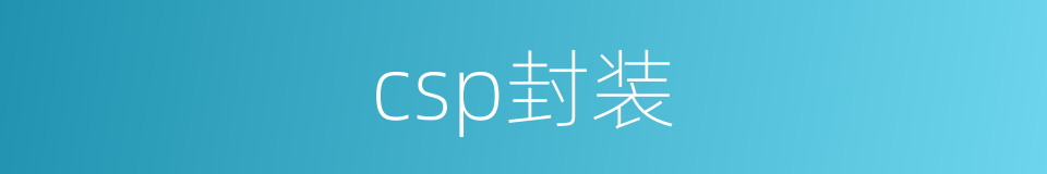 csp封装的同义词