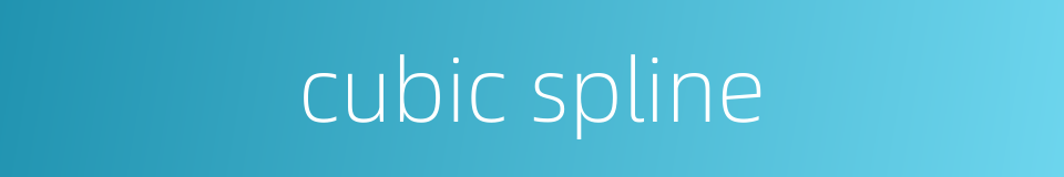 cubic spline的同义词