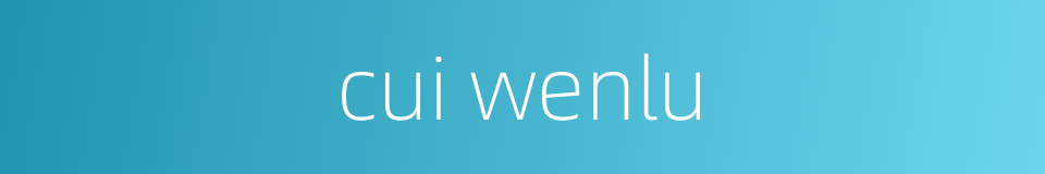 cui wenlu的同义词