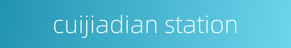 cuijiadian station的同义词