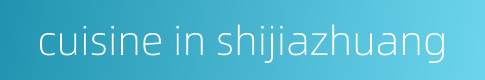 cuisine in shijiazhuang的同义词