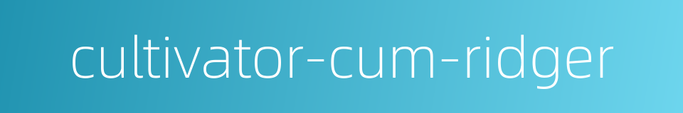 cultivator-cum-ridger的同义词