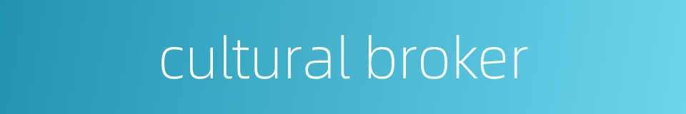 cultural broker的同义词