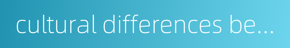 cultural differences between the north and the south的同义词