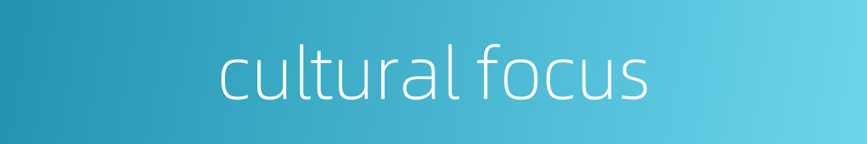 cultural focus的同义词
