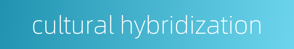 cultural hybridization的同义词