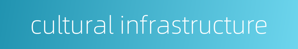 cultural infrastructure的同义词