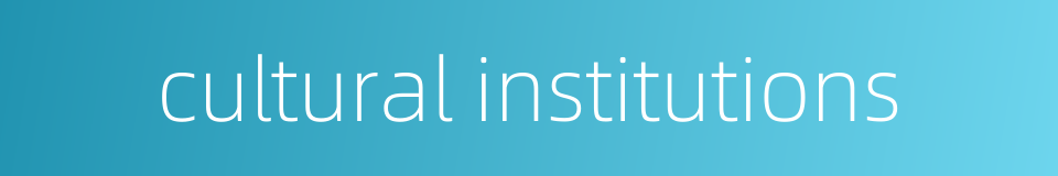 cultural institutions的同义词