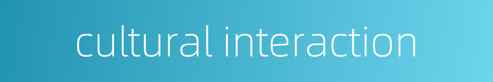 cultural interaction的同义词
